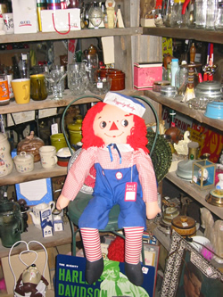 Raggedy Ann Doll and misc Antiques
